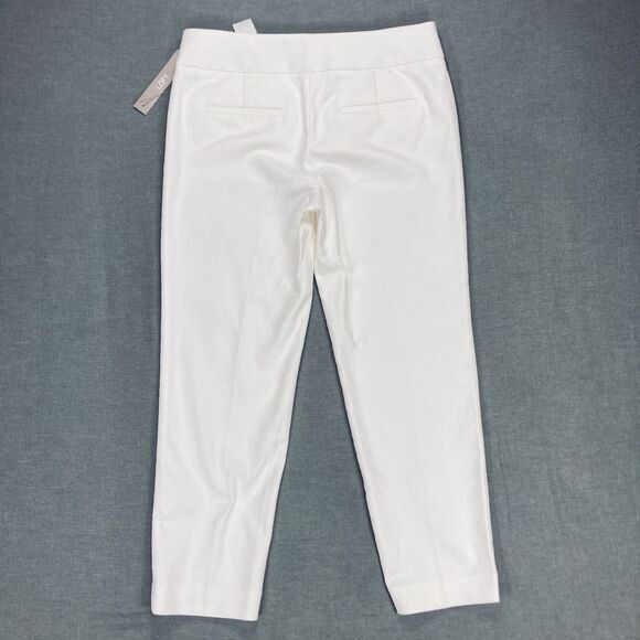 NWT Ann Taylor Loft Marisa Cropped Capri Pants 4 White Stretch Business Casual - Picture 5 of 14